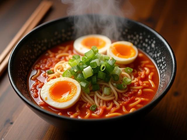 뜨겁고 얼큰한 김치 라면 한 그릇